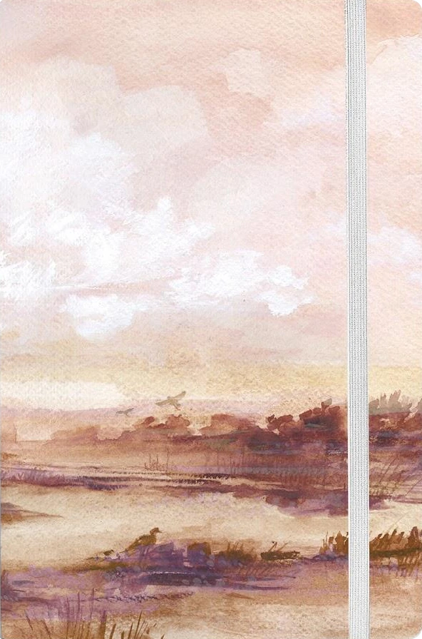 Notes Beyond The Horizon: rozlewisko o świcie w odcieniach sepii, różu i wrzosu